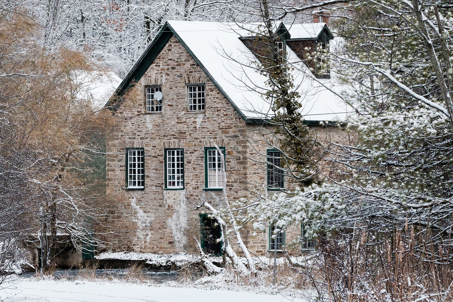 Photographic Print: "Bedford Mills First Snow"
