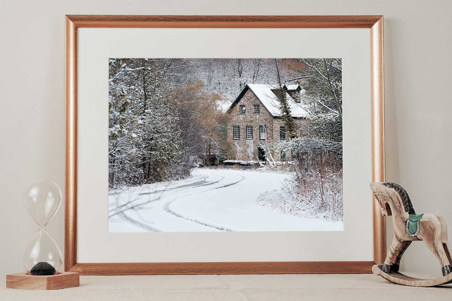 Photographic Print: "Bedford Mills First Snow"
